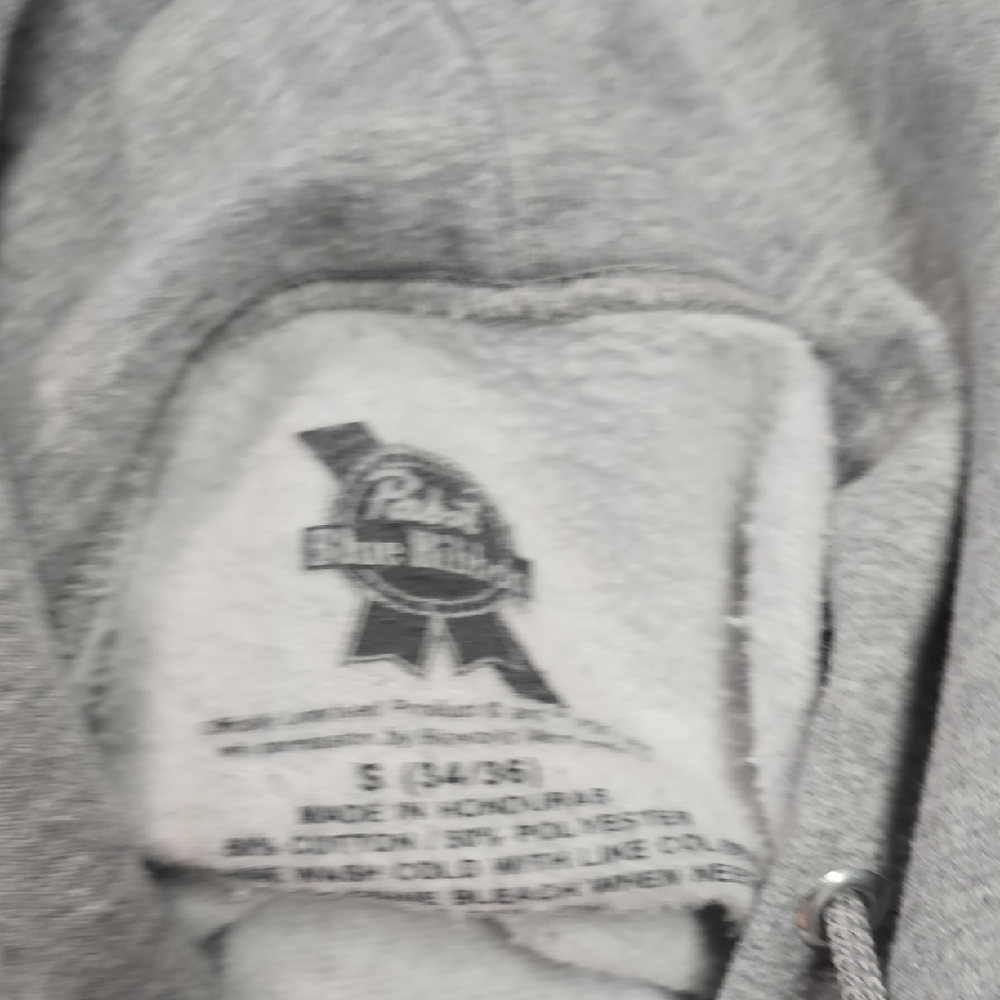 Pabst Blue Ribbon Gray Logo Hoodie - Women's Pullover Sweatshirt - Picture 8 of 9